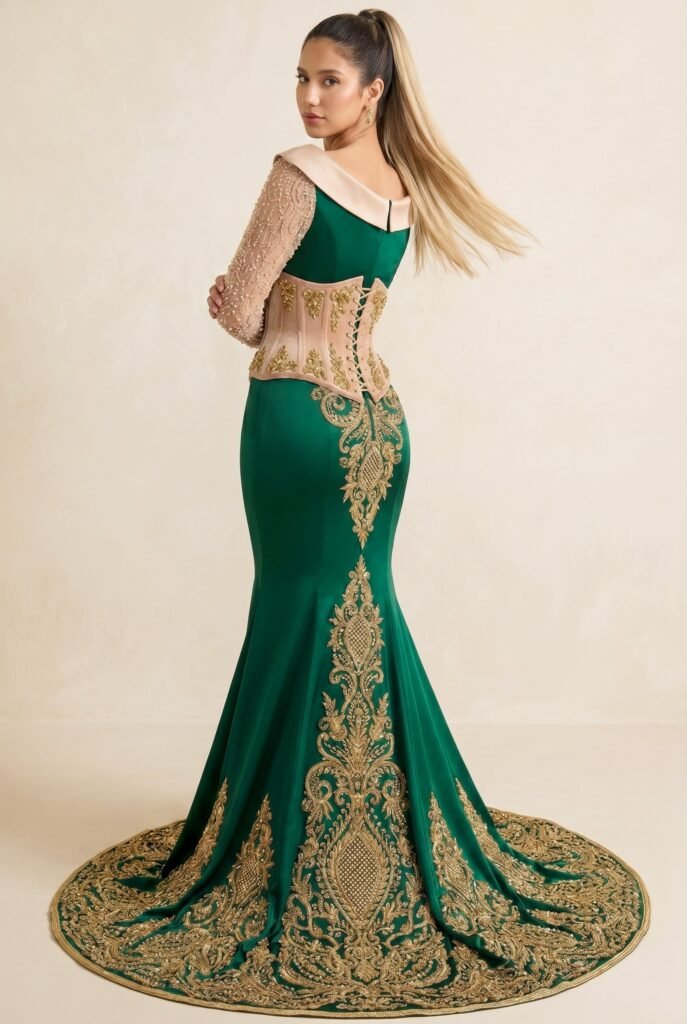 Caftan chic vert émeraude — vue 6