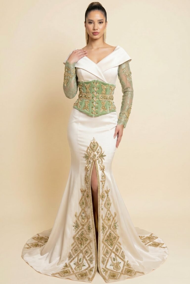 Caftan haute couture ivoire