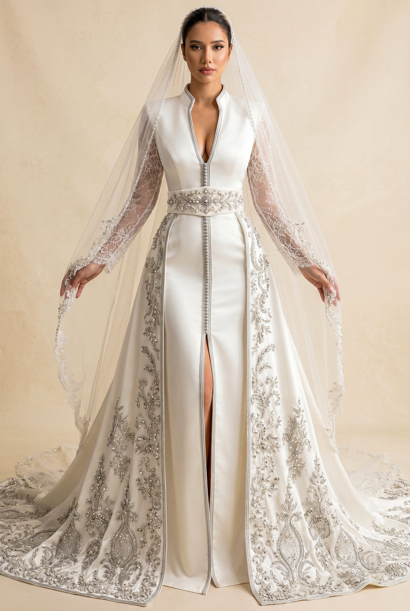 Caftan élégant ivoire