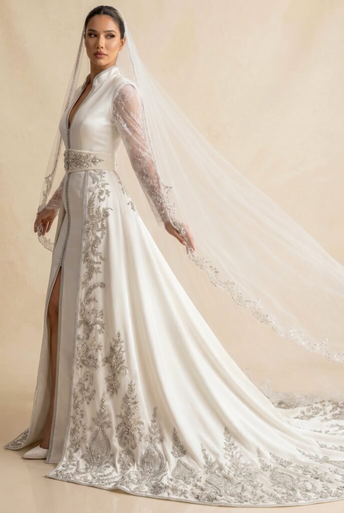 Caftan élégant ivoire — vue 3