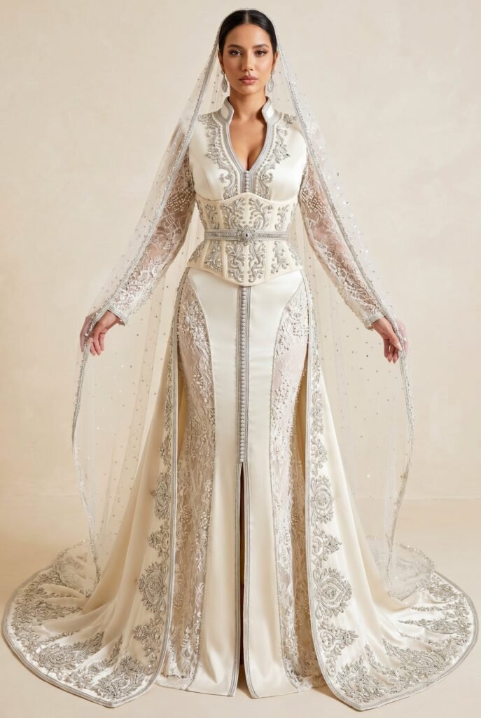 Caftan royal ivoire — vue 2