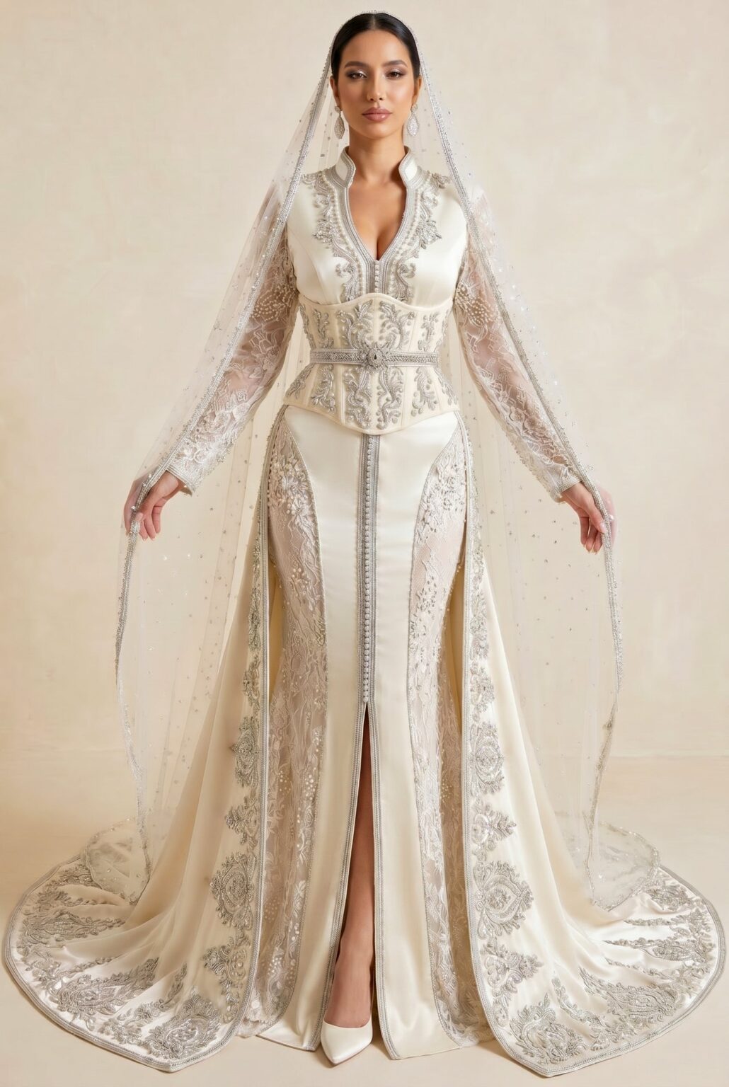 Caftan de mariage blanc Cristal d’Ivoire