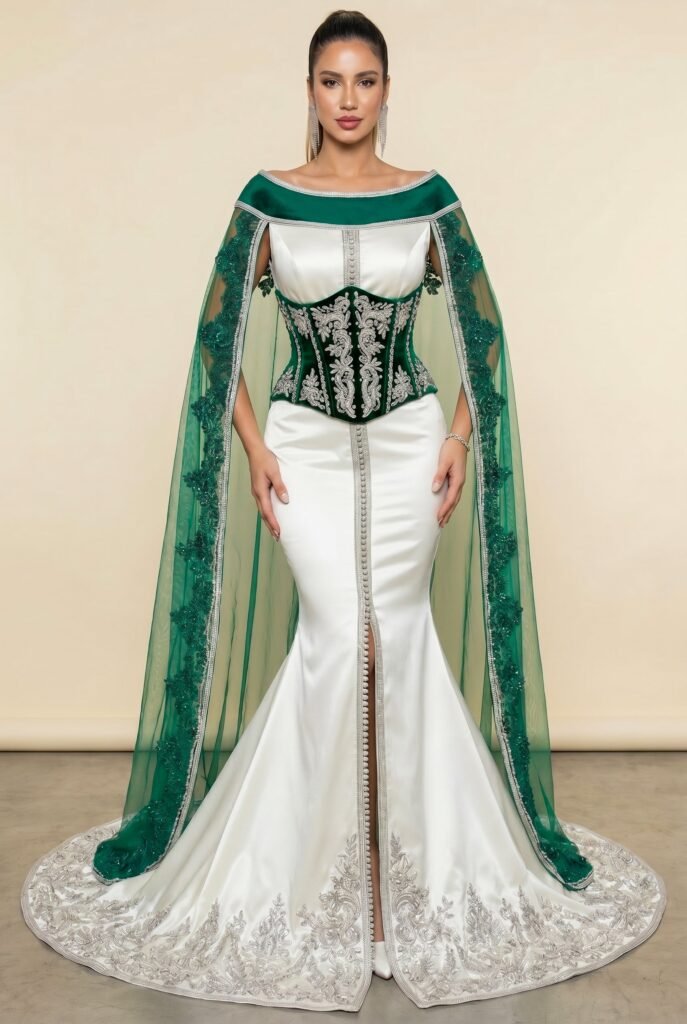 Takchita haute couture vert émeraude — vue 2