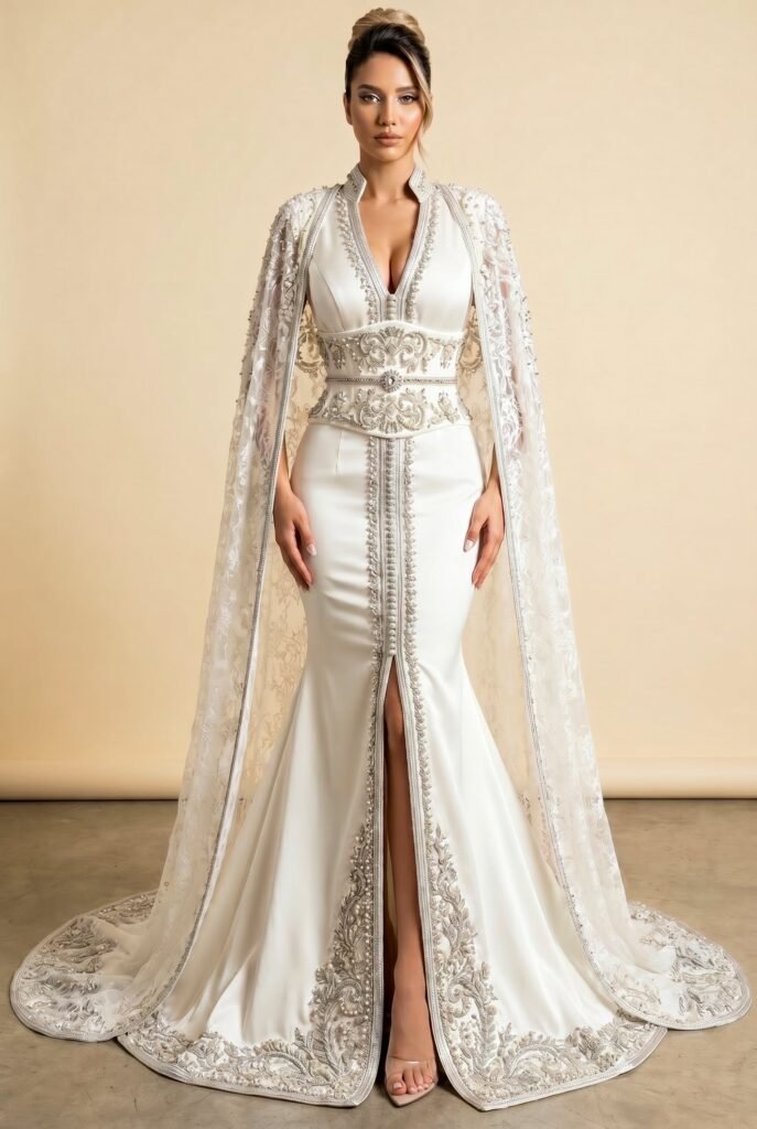 Caftan haute couture blanc — vue 2