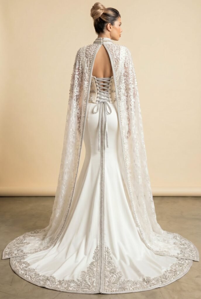 Caftan haute couture blanc — vue 6