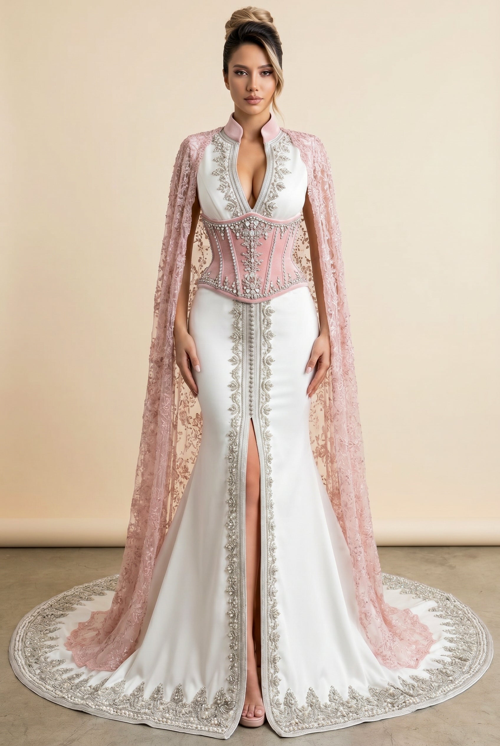 Caftan sur-mesure blanc