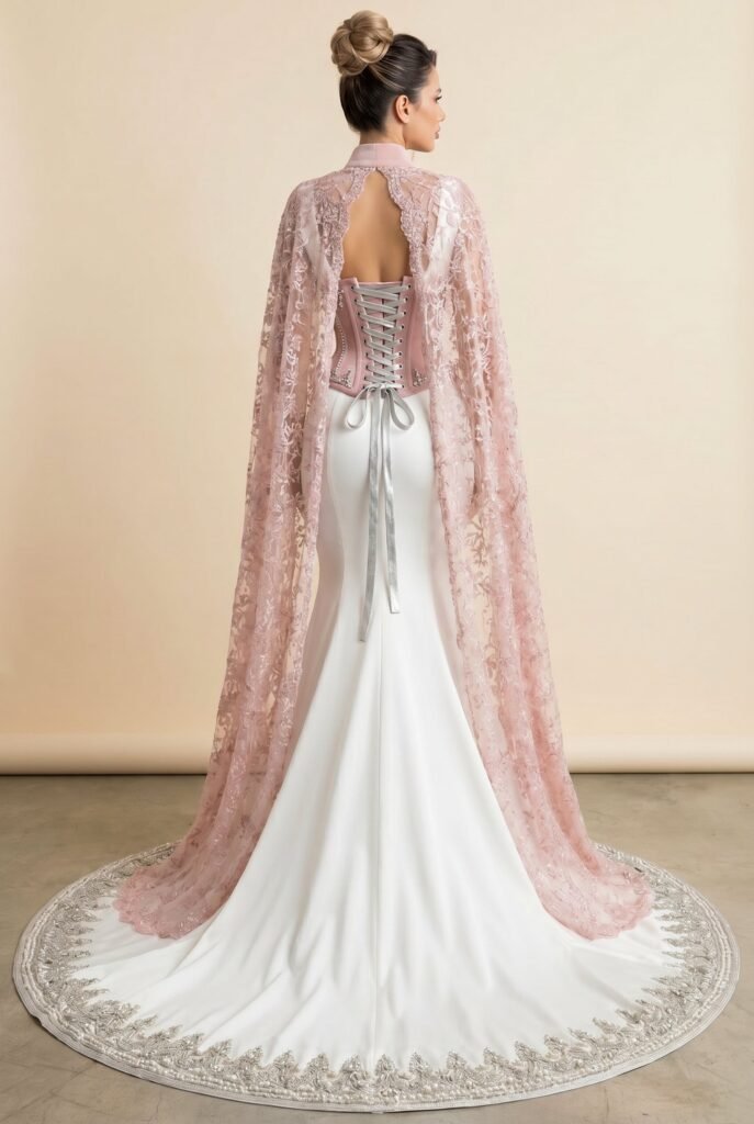 Caftan sur-mesure blanc — vue 4