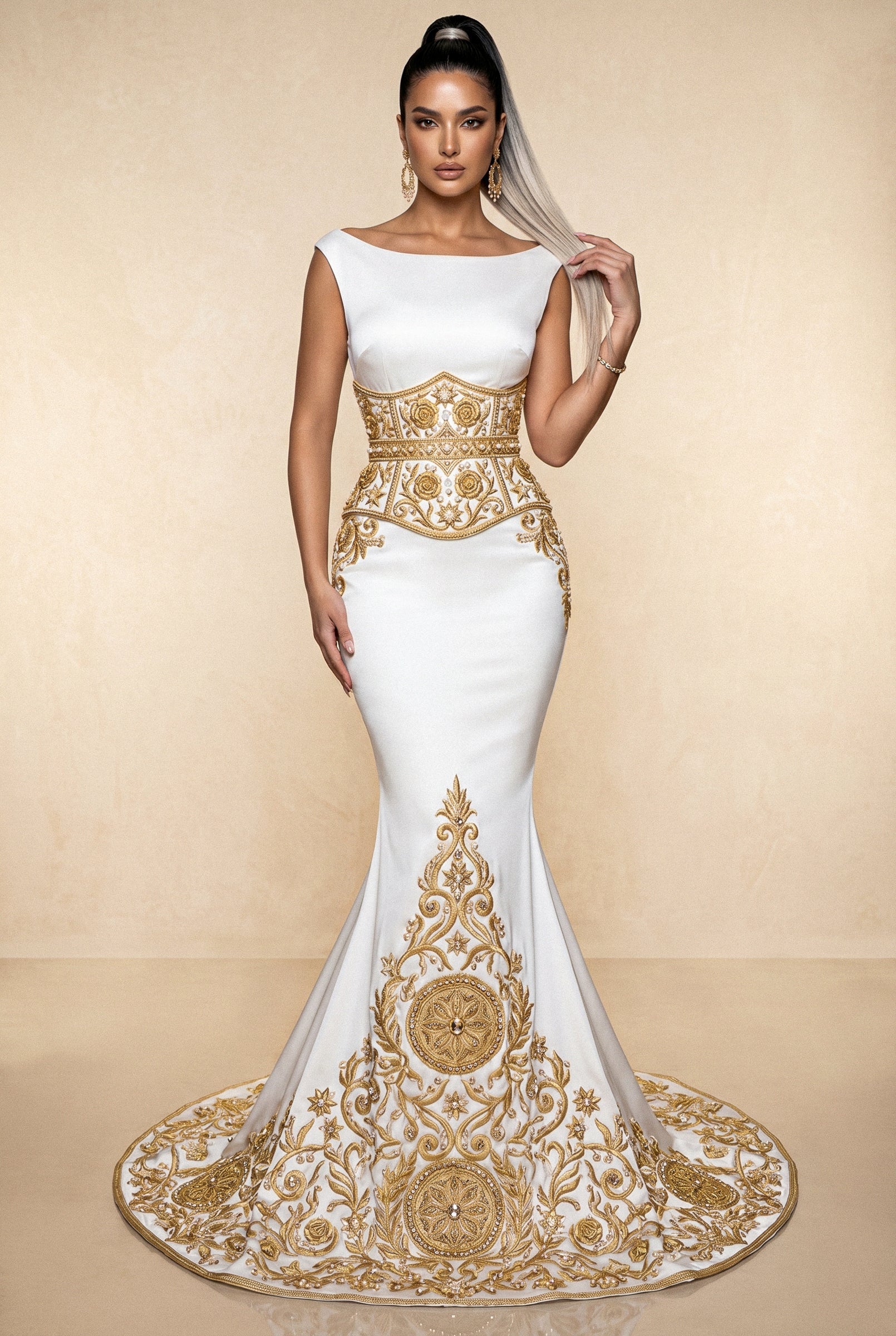 Takchita haute couture ivoire