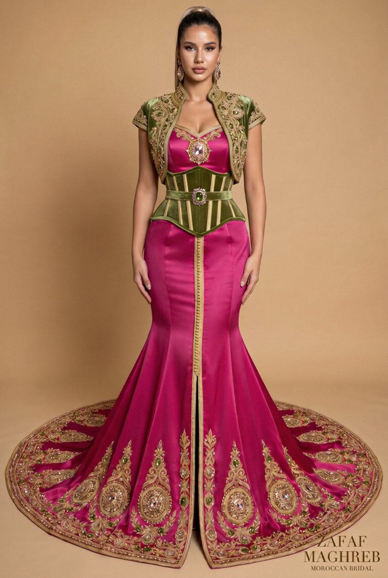Caftan de mariée fuchsia