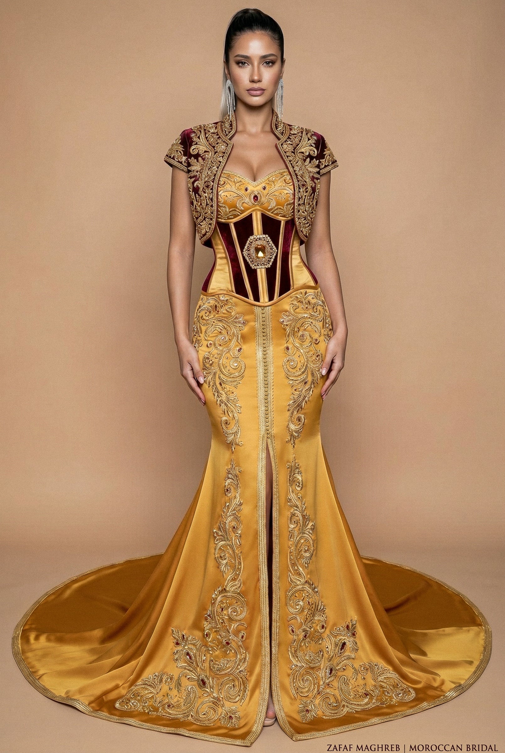 Caftan de mariée or
