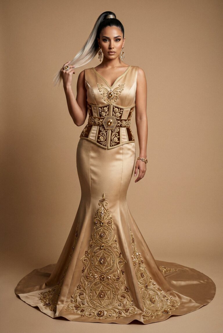 Caftan sur-mesure or