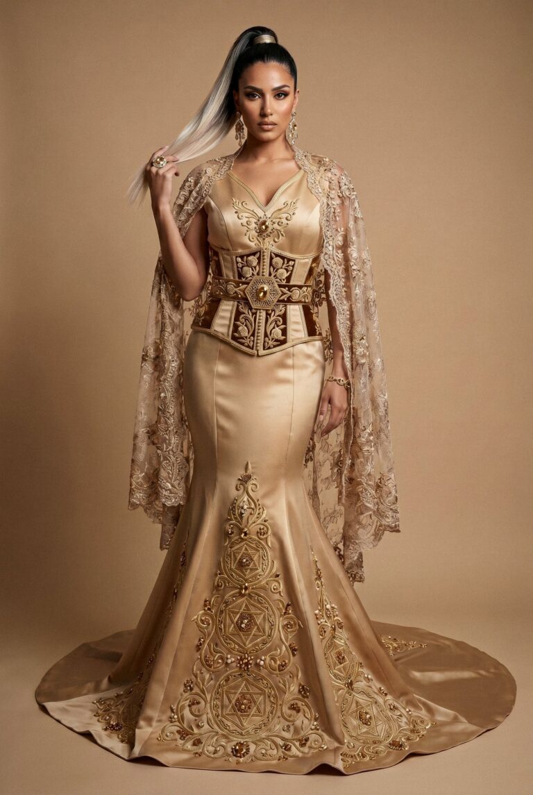 Caftan sur-mesure or
