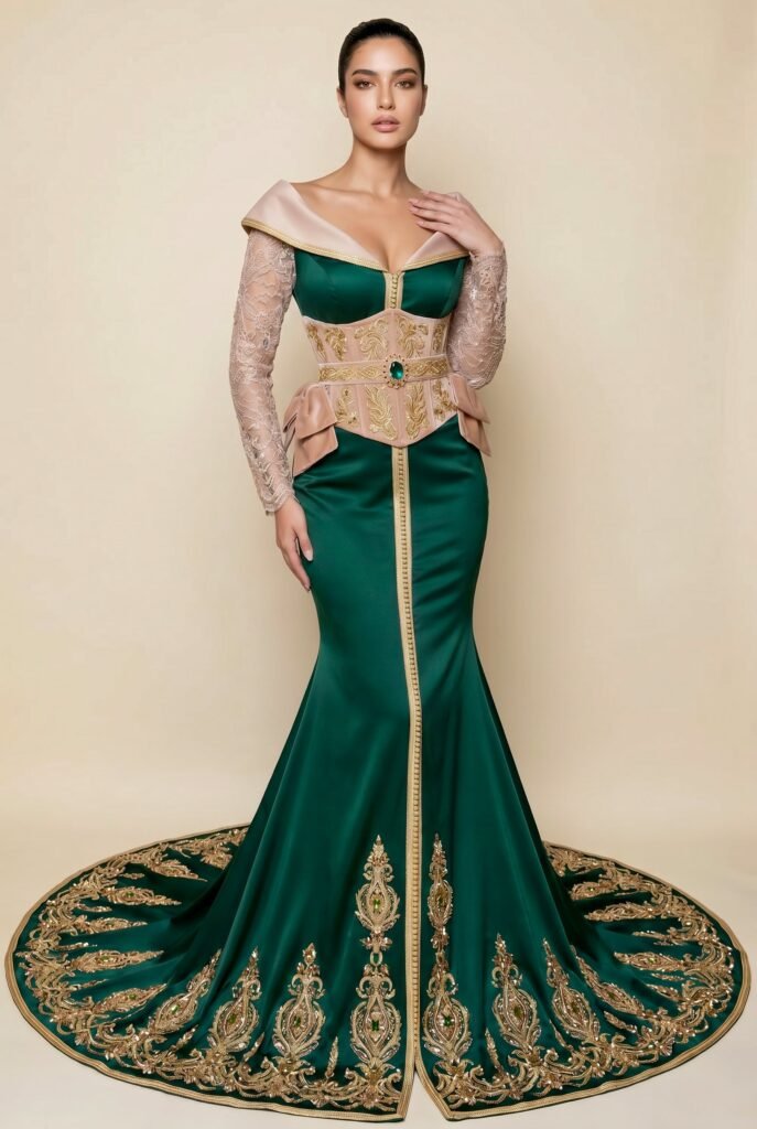 Caftan royal vert émeraude — vue 6