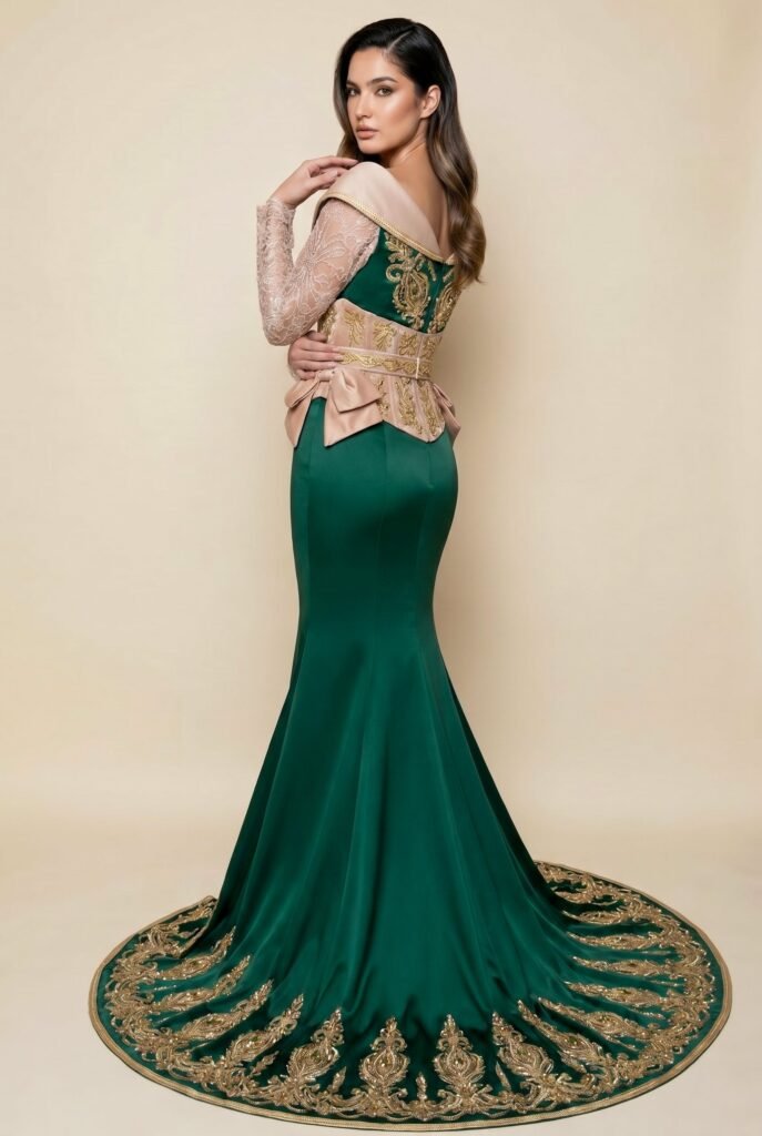 Caftan royal vert émeraude — vue 4