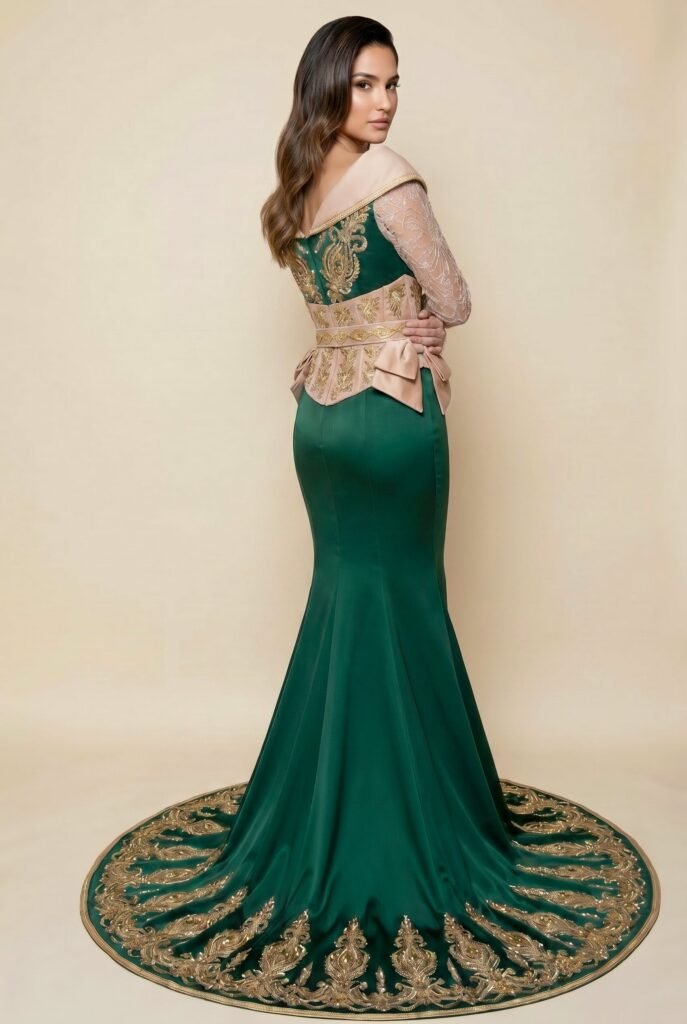 Caftan royal vert émeraude — vue 5