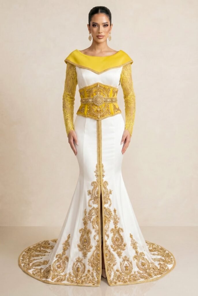 Caftan de mariée safran — vue 4
