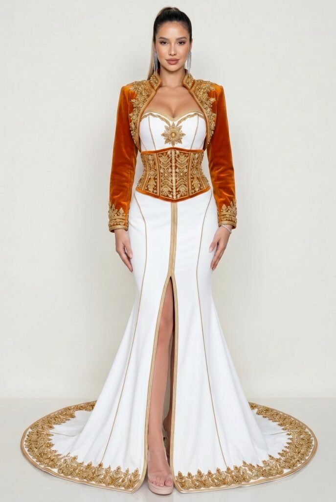 Caftan haute couture ambre — vue 3