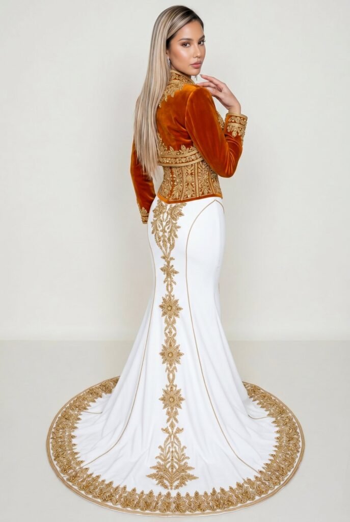 Caftan haute couture ambre — vue 5