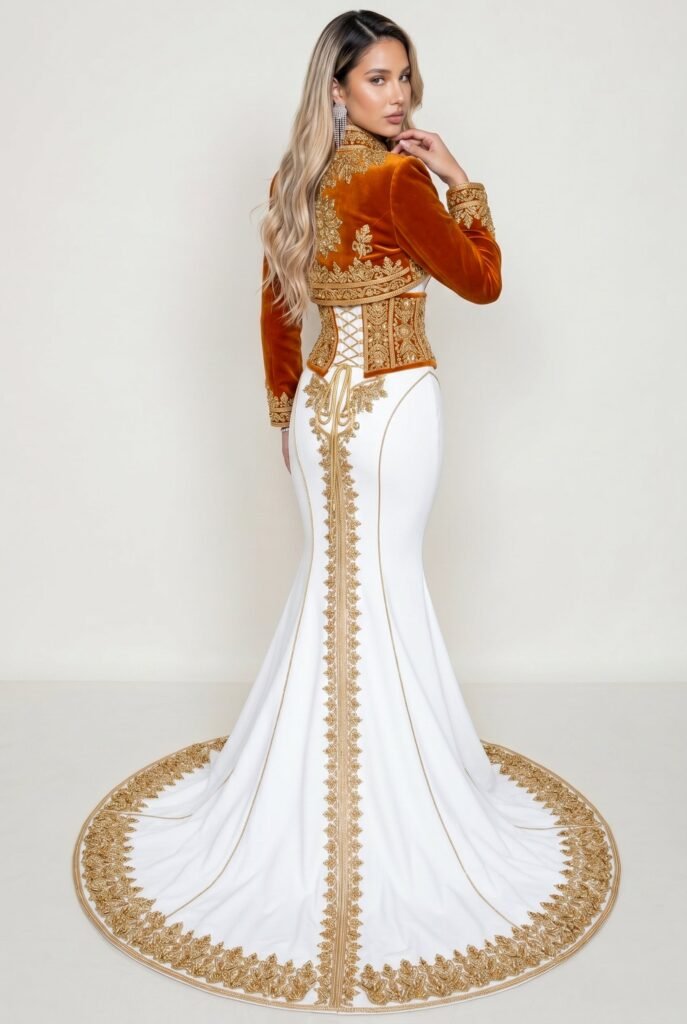 Caftan haute couture ambre — vue 6