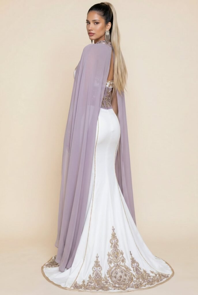 Caftan de mariée mauve améthyste — vue 5