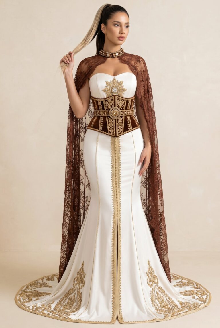 Caftan de mariée ambre
