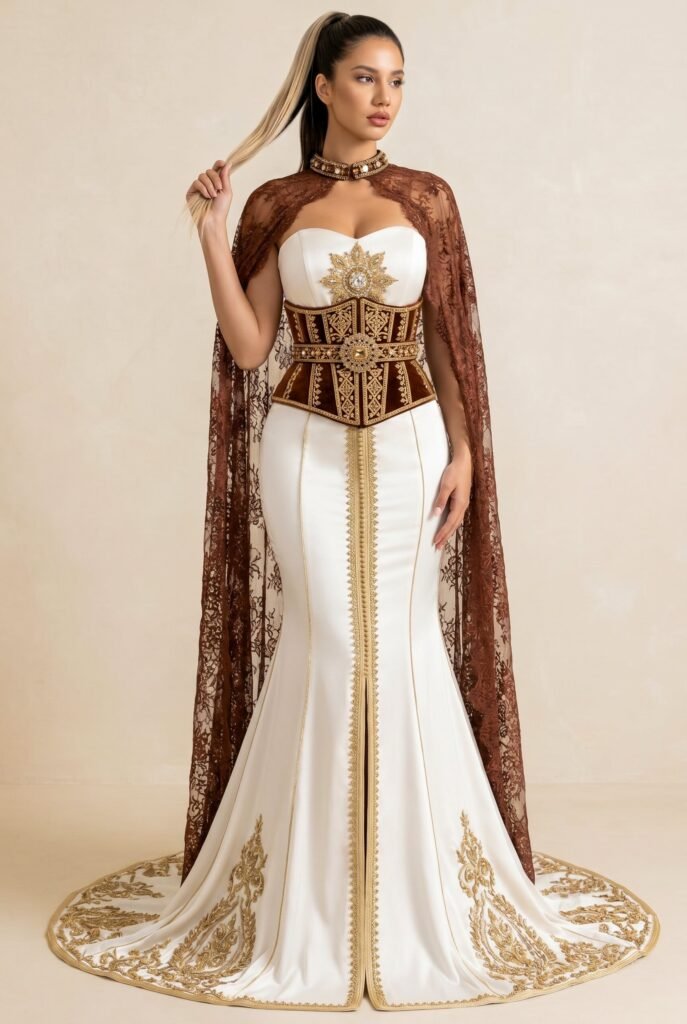 Caftan de mariée ambre — vue 3