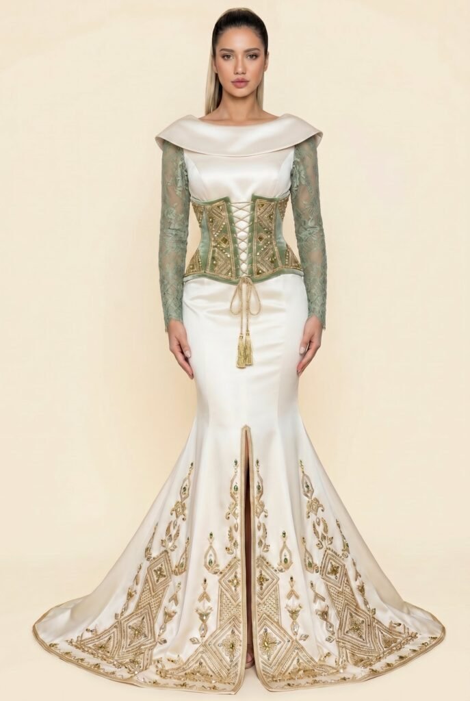 Caftan pour mariage ivoire — vue 4