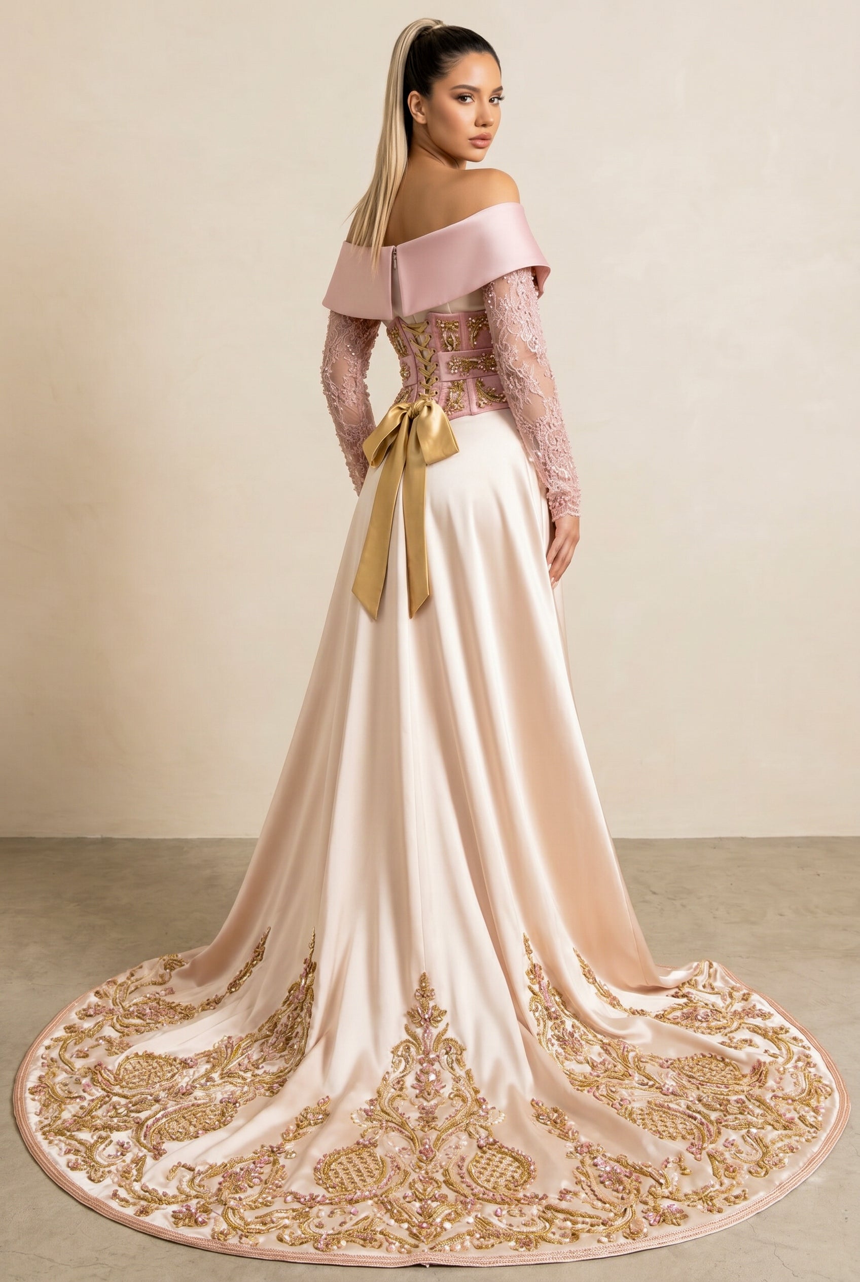 Caftan sur-mesure ivoire