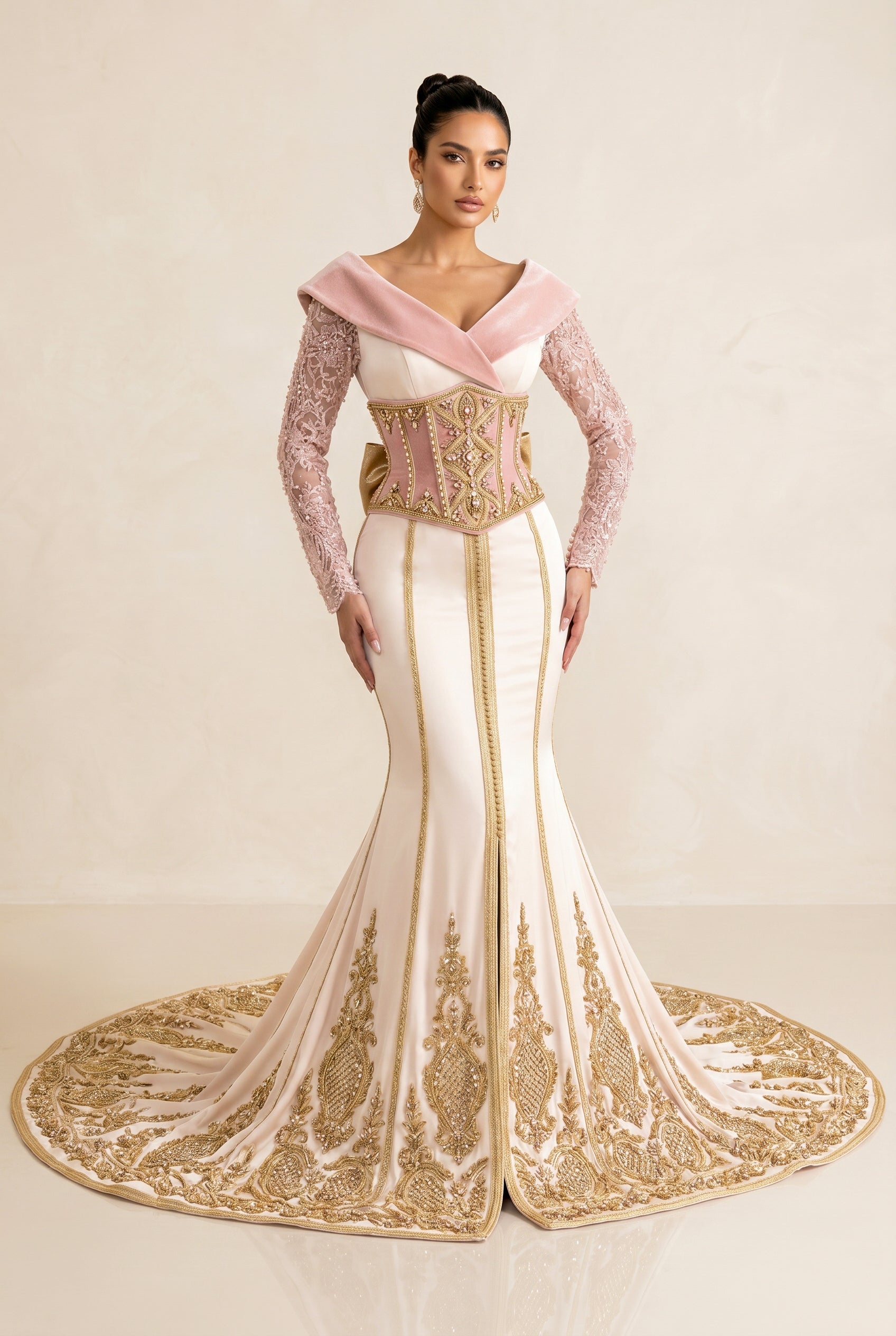 Caftan de mariage ivoire de la collection Cristal d’Ivoire