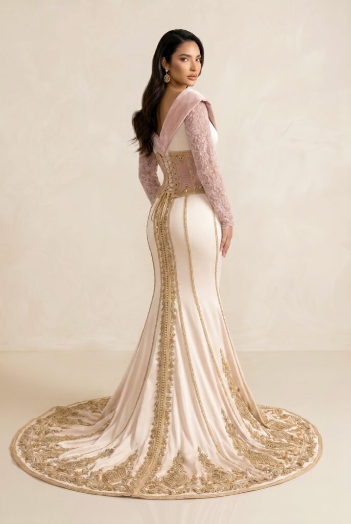 Caftan de luxe ivoire — vue 3