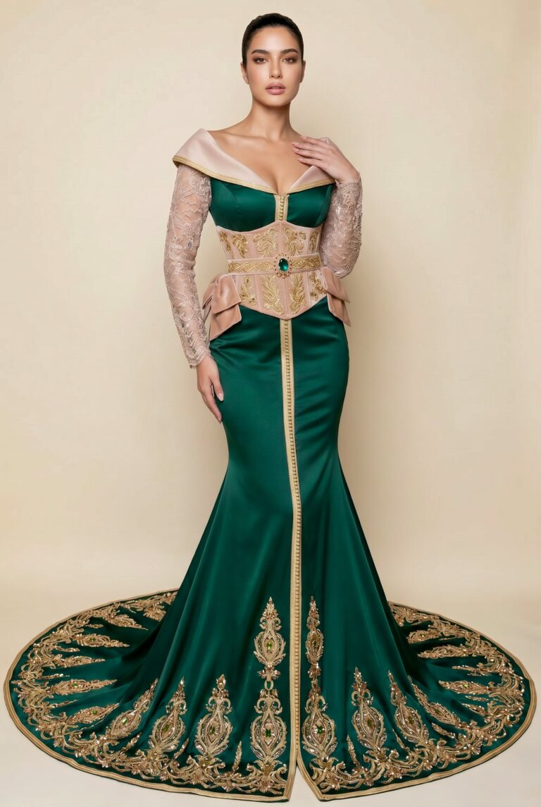 Caftan royal vert émeraude