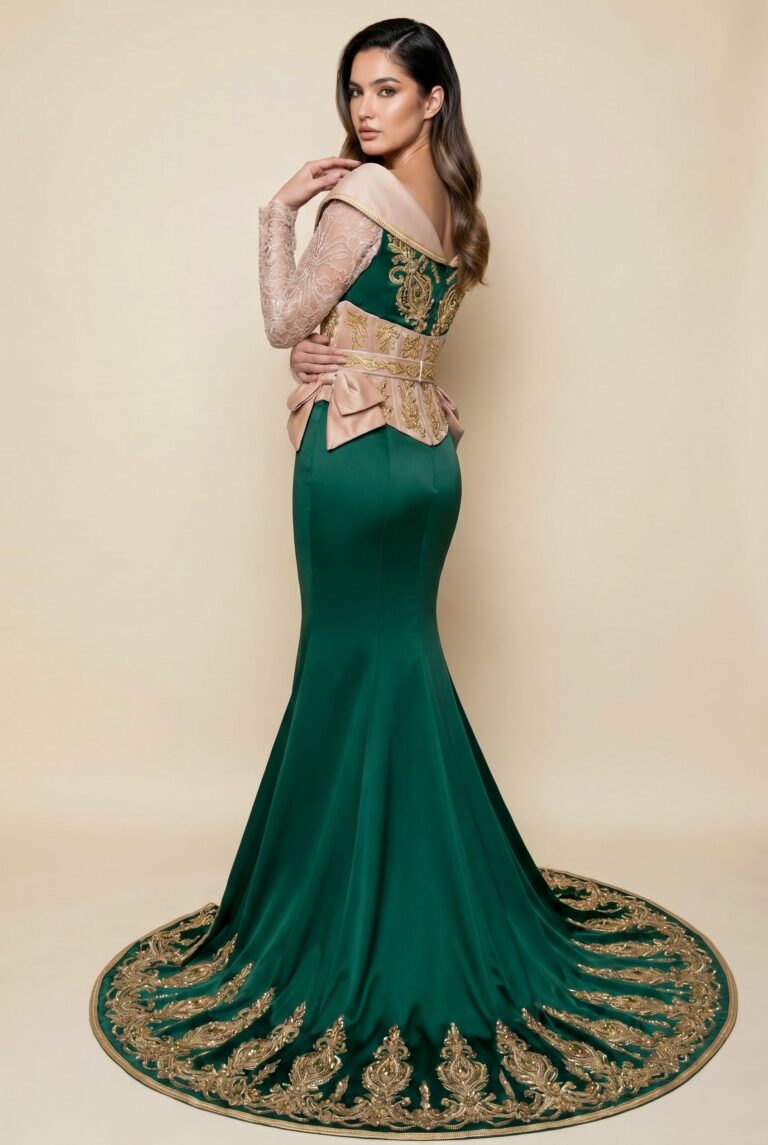 Caftan royal vert émeraude