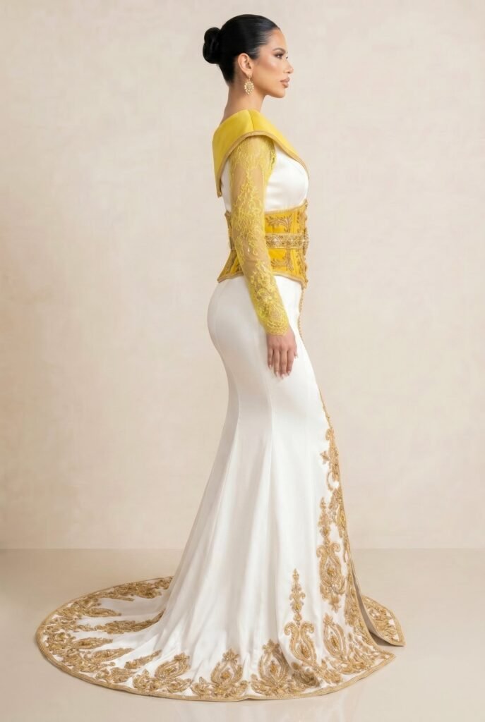 Caftan de mariée safran — vue 5