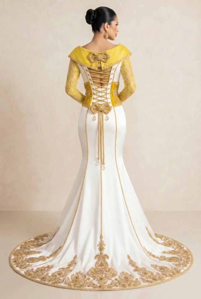 Caftan de mariée safran — vue 3
