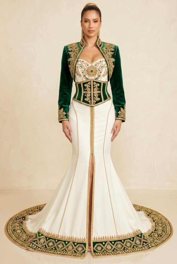 Caftan de luxe vert émeraude — vue 3