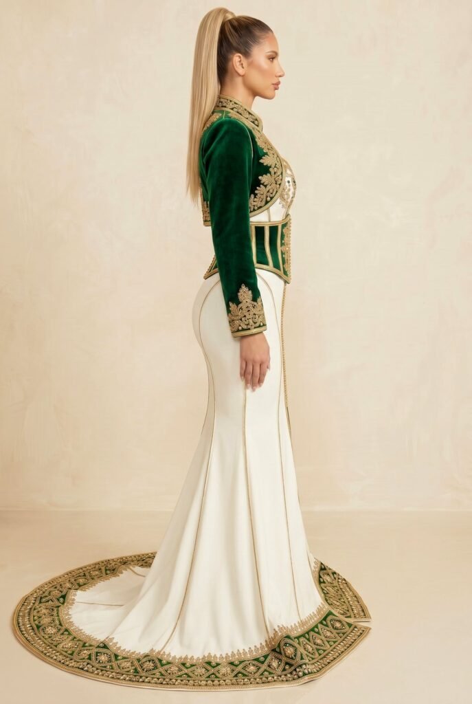 Caftan de luxe vert émeraude — vue 4