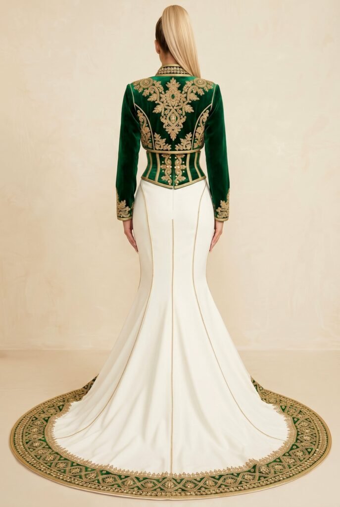 Caftan de luxe vert émeraude — vue 5