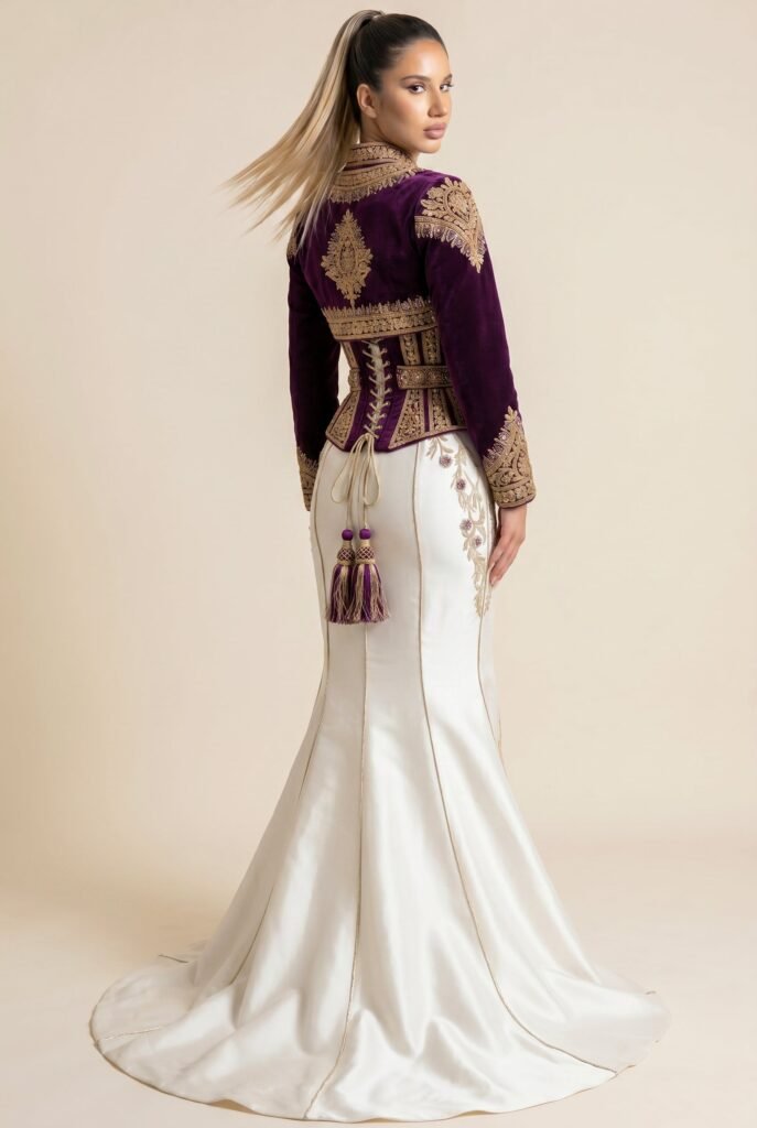 Caftan sur-mesure mauve améthyste — vue 5