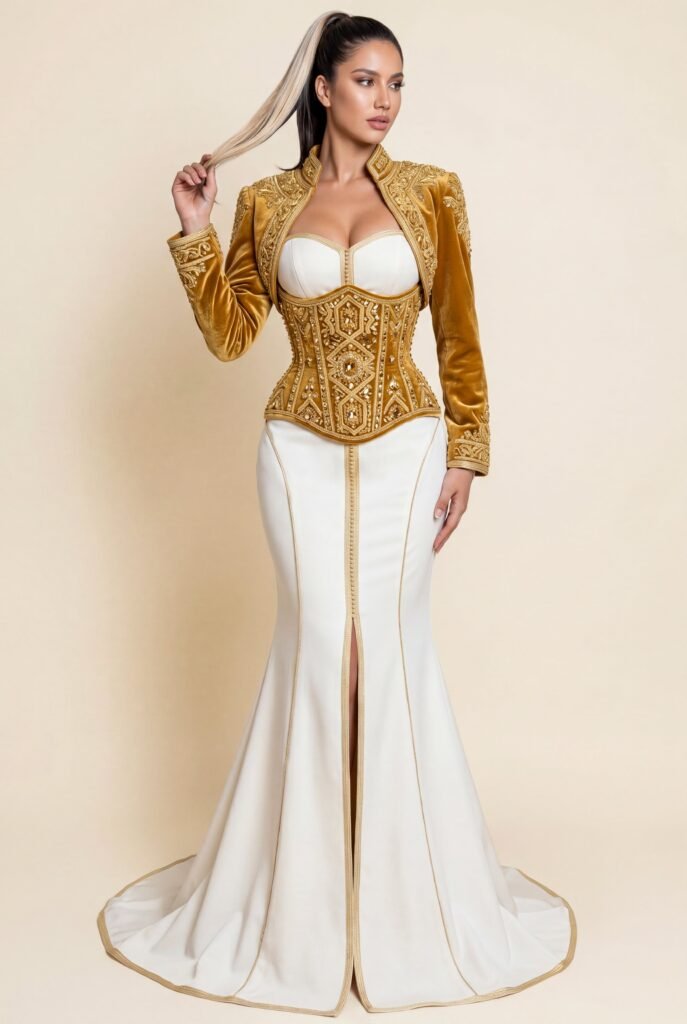 Caftan de mariée miel — vue 3