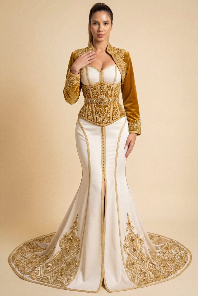 Caftan de mariée miel