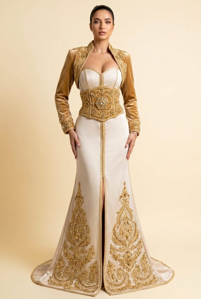 Caftan de mariée miel — vue 4