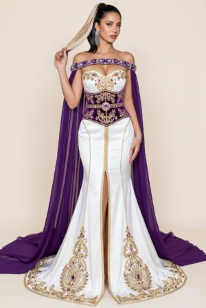 Caftan de luxe mauve améthyste