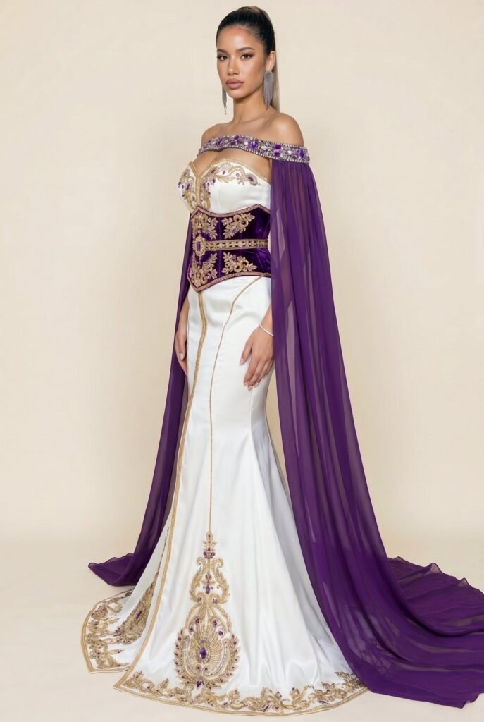 Caftan de luxe mauve améthyste — vue 4