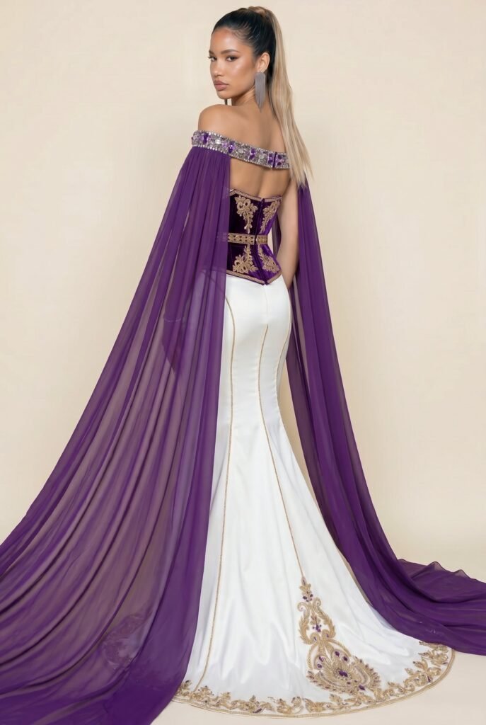 Caftan de luxe mauve améthyste — vue 5