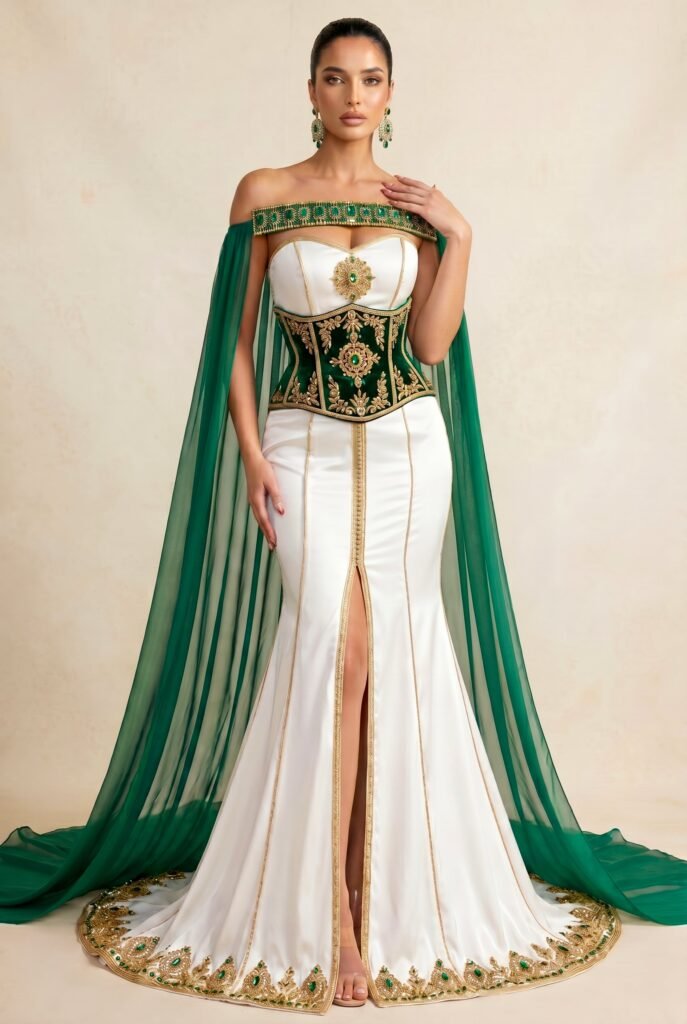 Caftan élégant vert émeraude — vue 3