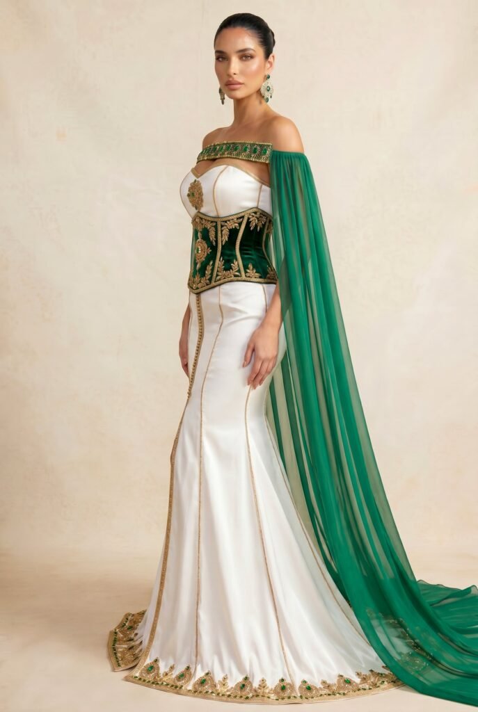 Caftan élégant vert émeraude — vue 5