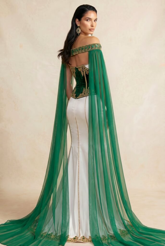 Caftan élégant vert émeraude — vue 4