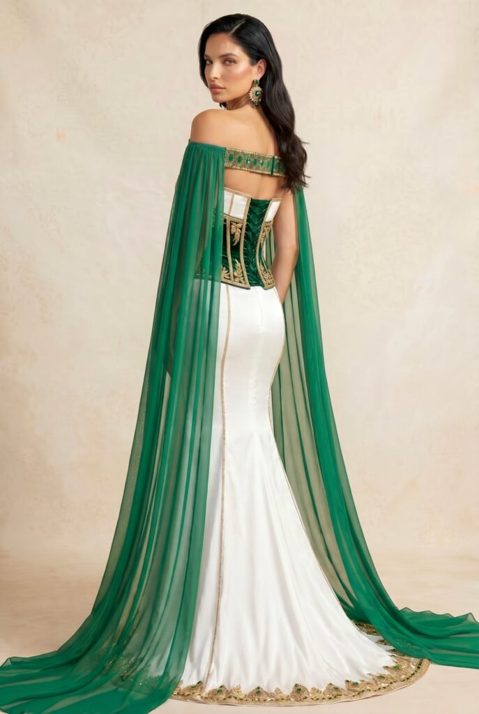 Caftan élégant vert émeraude — vue 6