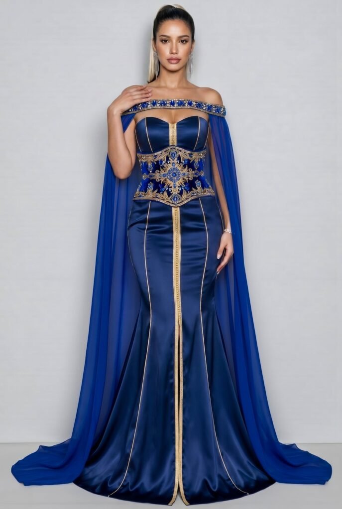 Caftan de mariée bleu saphir — vue 5