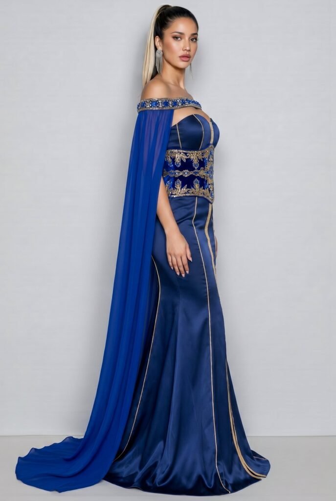 Caftan de mariée bleu saphir — vue 2